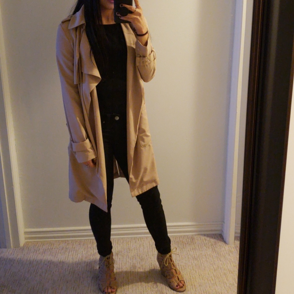 Nude trench coat